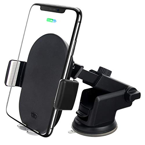 Wireless Car Charger Mount, NPET Automatic Clamping Car Mount, 10w/7.5w Qi Wireless Fast Charging Dashboard Air Vent Phone Holder