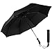 OXA Windproof Travel Umbrella 105cm Diameter Large Umbrella Auto Open Close Umbrella Mens Folding Umbrellas Womans Classic Black Umbrella 210T Waterproof Fabric