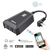 Wifi Outdoor Smart Plug Outlet,Koolertron Wireless (1 In 3 Out) Individual Remote Control Switches Lights Timer Indoor Socket,On/Off,Work with Alexa/Echo Google Home Assistant By Smart Phone