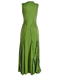 M. Brock de la mujer cuello redondo Slim sin mangas plisado maxi vestido tanque Solid vestidos de Swing