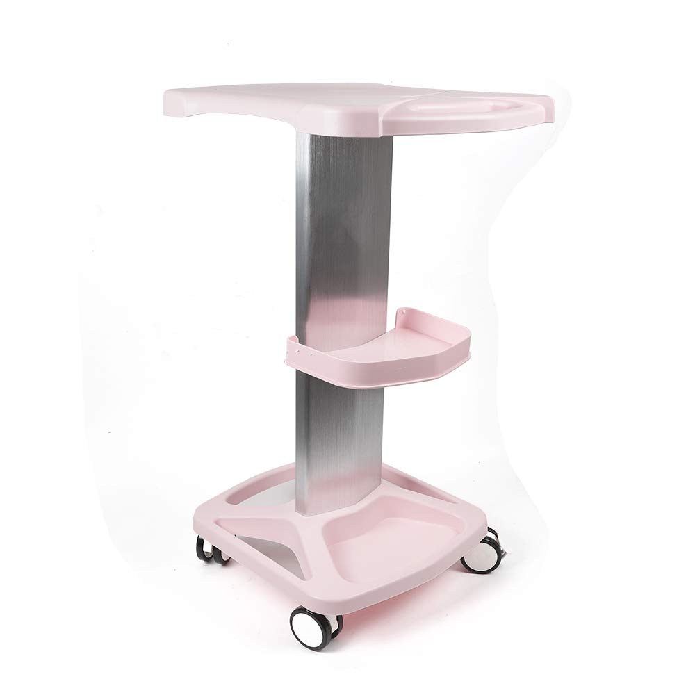 Aluminum Alloy Trolley Stand Assembled For Ultrasonic Cavitation RF Machines Salon Spa Beauty Tattoo Rolling Cart Tray USA STOCK (Pink): Beauty
