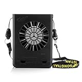 Powza Portable Necklace Multi-Functional Rechargeable Mini Fan 3 Speeds Personal Cooling Fan with 18650 Li-ion Battery & USB Charging & String(Black)
