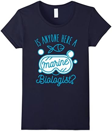 Women's Is Anyone Here A Marine Biologist Tee Vision T-Shirt Medium Navy