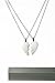 beautifly Handmade Pendant Necklaces with a 16-inch Chain in Silver Color Unique Premier Designs Vintage, Modern or Classic Styles (Two Pieces Heart) (no Letters)