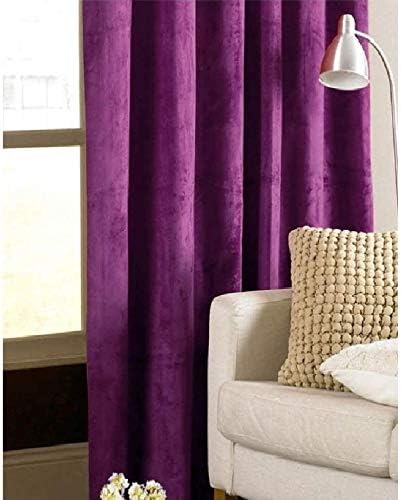 TIYANA Purple Velvet Curtains 72 inches 