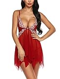 Klier Women One Piece Lace Sleepwear Halter Chemise Mini Sleep Dress