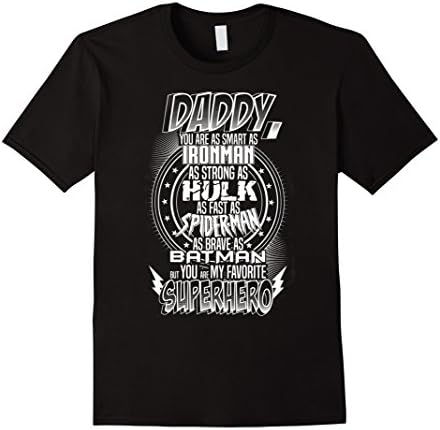 Mens Daddy Superhero T Shirt. Funny Father's Day Holiday or Gift 2XL Black