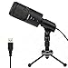 USB Condenser Microphone, Plug & Play Home Studio Recording Podcast Microphone with Stand for PC/Computer Recording Skype, YouTube, Google Voice Search, Games(Windows/Mac), Live Broadcasting