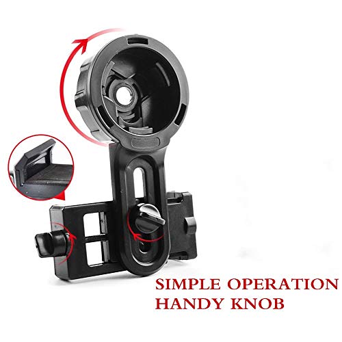 Spotting Scope Universal Phone Mount-Support Monocular Binoculars Spotting Scopes Eyepiece Diameter 24-47mm- Compatible with Smartphone Width 55-102mm Almost All Models of Mobilephones on The Market