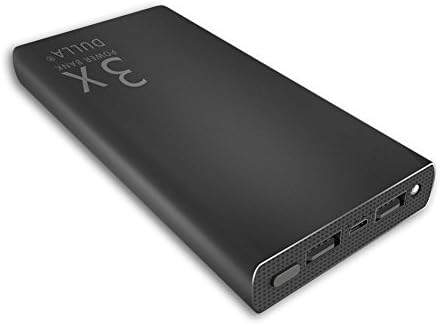 DULLA 20000mAh Portable Charger - Ultra High Capacity Power Bank (3.4A Output, Dual ports, 2.1A Input, Li-polymer Battery Banks) for iPhone, iPad &amp; Samsung Galaxy &amp; More (black)