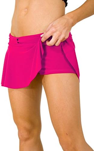 Sexy Micro Shorts Culottes with Flattering Mini Skirt (Small, Fuchsia)