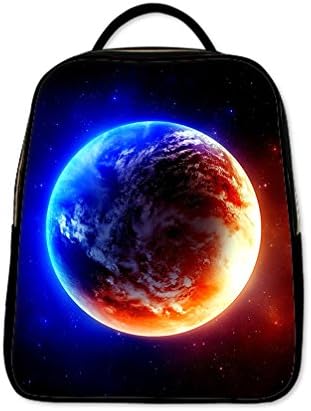 JIUDUIDODO Custom Planet in Space PU Leather School Bag Outdoor Bag Backpacks Casual Bags