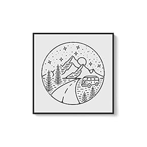 Framed Canvas Home Artwork Decoration Night Canvas Wall Art for Living Room, Bedroom - 16x16 inches