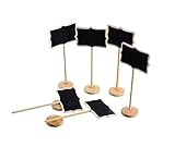 Peicees 12pcs Mini Rectangle Blackboard Chalkboard Wedding Party Table Numbers Place Card Favor Tag Plant Marker with Stand