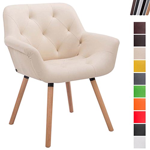 Sedia Cassidy In Tessuto E Legno - Poltroncina Per Sala D'Attesa Beige - Foto 5