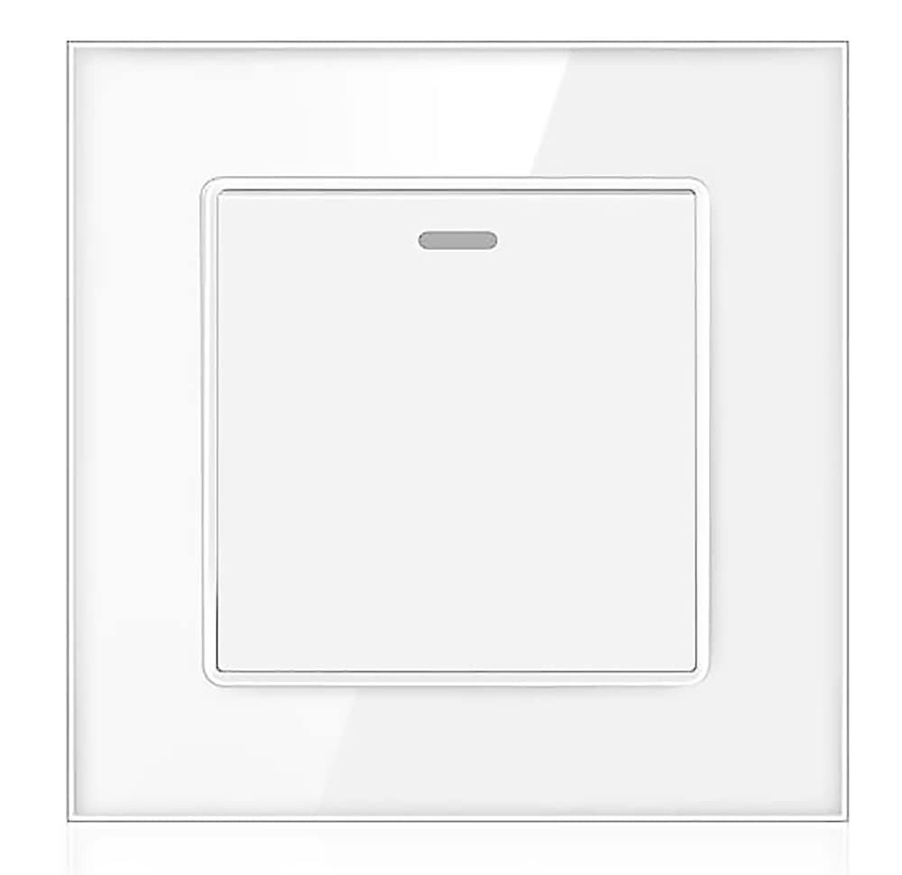 1/2 / 3 Gang 2 Way White/Black/Grey Crystal Glass Panel Light Switch On and Off Rocker Wall Switch Interruptor 16A (1gang 2way) — image 1