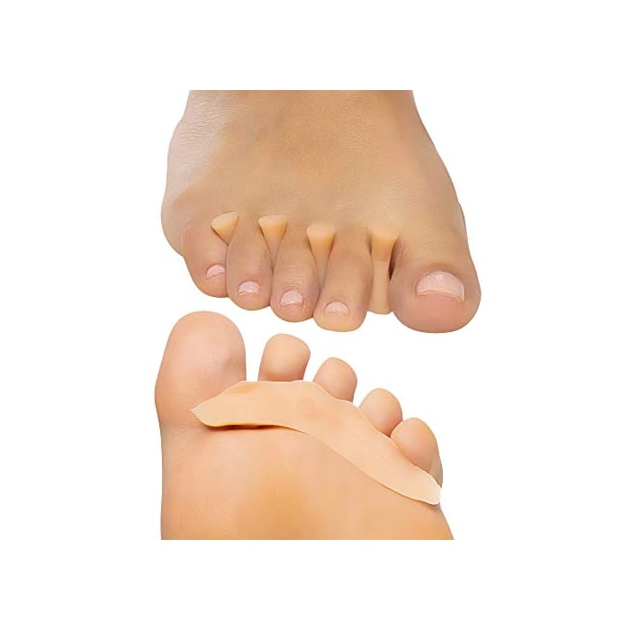 ZenToes Hammer Toe Straightener Crest with No Loop 4 Count Gel Spacer Splint and Crutch for Hammertoes, Overlapping and…