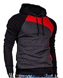 Leegoal Mens Fashion Contrast Color Pullover Fleece Hoodies