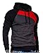 Leegoal Mens Fashion Contrast Color Pullover Fleece Hoodies
