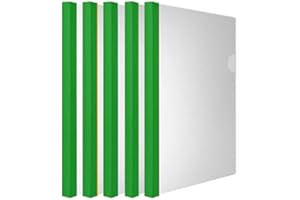 AKAHA Clear Report Covers with Solid Color 14mm Sliding Bar (18C, 100-sheet Capacity), Transparent Resume Presentation File Folders Organizer Binder, for Letter/A4 Size Paper, 10 Pcs, Solid Green
