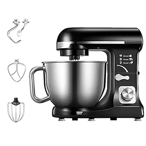 Stand-Mixer-Aicok-Dough-Mixer-1000W-with-Double-Dough-Hooks-Whisk-Beater-Pouring-Shield-5L-Stainless-Steel-Bowl-6-Speed-Tilt-Head-Food-Mixer-Kitchen-Electric-Mixer Stand Mixer, Aicok Dough Mixer 1000W with Double Dough Hooks, Whisk, Beater, Pouring Shield, 5L Stainless Steel Bowl, 6 Speed Tilt-Head Food Mixer, Kitchen Electric Mixer