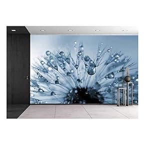 Dewy Dandelion Close Up - Removable Wall Mural | Self-Adhesive Large Wallpaper - 66x96 inches