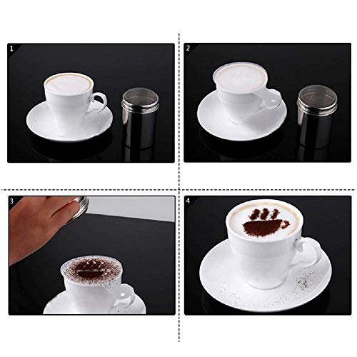 2er-Pack Edelstahl-Pulverstreuer, Schokoladenstreuer, Bagger, Kaffeekakaobagger mit feinmaschigem Deckel, Power-Dose zum… – Bild 4