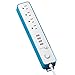 ONSMART USB Surge Protector Power Strip, 4 Multi Outlets with 4 USB Charging Ports, 3.4A Total Output-600J Surge Protector Power Bar, 6 ft Long UL Cord, Wall Mount-Blue…
