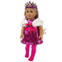 Denzar Doll Clothes and Doll Shawl Clothes for 18 inch Doll- Doll Accessories,Baby Alive Clothes Dress,Printing Dress 18 Inch Accessory Girl