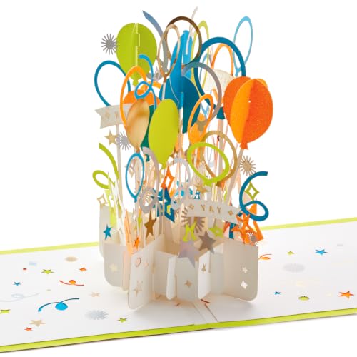 Hallmark Cartão de Parabéns Pop Up Wonder Paper Signature, Cartão de Dia dos Pais, ou Cartão de Aniversário (Celebrate) (1299RZH1130)