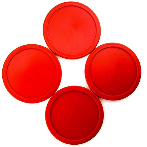 Air Hockey Pushers & Pucks set,Large Size,(2 Navy pushers+ 2 lints + 4 Red Pucks)by Yeelan