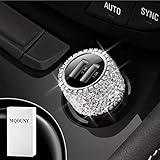 MQOUNY Car Charger,Bling Diamond Dual Cushion Women Girls Charge USB Car Adapter Compatible for iPhone Xs Max/XR/XS/X/8/7/6 Plus,Galaxy S10/S10+/S10e/Note9 and More (Silver)