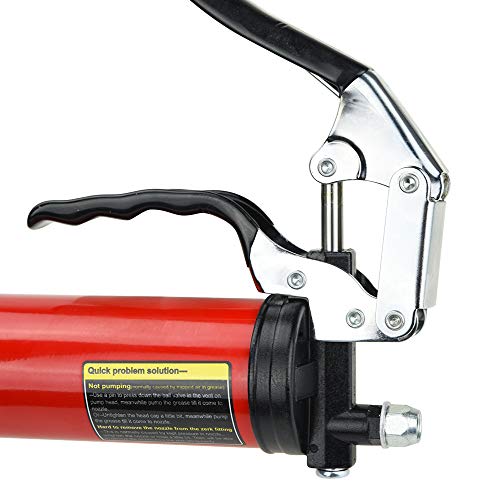 AcPulse Red Heavy Duty Deluxe Pistol Grease Gun with 18" Flex Hose 6,000 PSI-Lubricate Tractors, RV's, Cars, Suspension Tie Rods, Chassis and Drive Shafts - Thumbnail 2