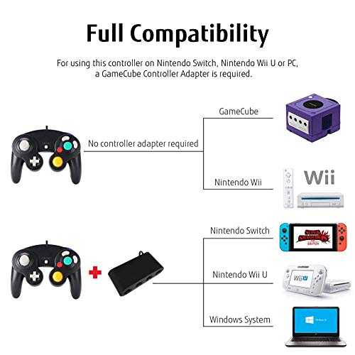 Gamecube Controller, Classic Wired Controller for Wii Nintendo Gamecube Black