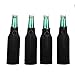 E-Living 330ML (12 OZ) Collapsible Neoprene Beer Bottle Cooler/Coolie/Cover/Insulator/Holder/Huggie/Sleeve for Beer - 4 Pack (Black)