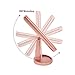 Shao Vanity Mirror for Makeup with 21 LED Lights, 3X /2X/1X Magnifying Trifold Mirror, Touch Screen Light up Control, Double Power Supply,180 ° Adjustable, Tabletop Cosmetic Lighted Mirror, Rose Gold