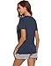 Hotouch Womens Casual Pajama Set Striped Short Sleeve Top & Short Pjs Sets Navy Blue M