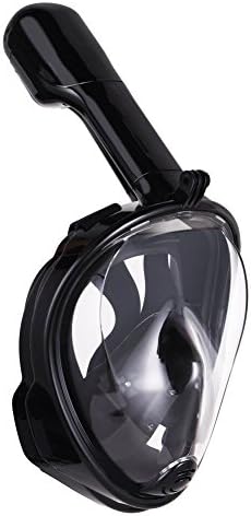 Hubo 2017 New 180° Full Face Compatible Snorkel Mask ,Panoramic Full Face Snorkeling Design, Larger Viewing Area with Anti-fog and Anti-leak, Adult &amp; Youth Sizing (Black, L/XL)