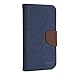 Galaxy S5 Case, GMYLE Navy Blue & Brown with Cross Pattern PU Leather Protective Flip Folio Slim Fit Magnetic Wallet Stand Case Cover for Samsung Galaxy S5