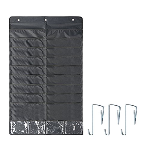 Heavy Duty Hanging File Folder Organizer, 18 Pockets Chart with 3 Hangers Cascading Wall Organizer Wall or Over Door Mount, Perfect for Home Organization, School Pocket Chart, Office Bill Filing - Thumbnail 2