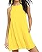 Sarin Mathews Women's Halter Neck Sleeveless Casual Swing T-Shirt Loose Dress Yellow M