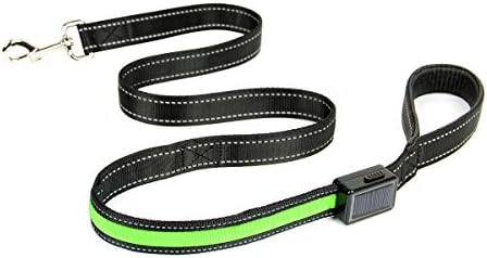 LED Dog Leash USB Solar Rechargeable Light Up Super Bright High Visibility Safe Seen