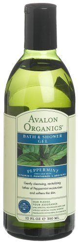 Avalon Organics Peppermint Bath And Shower Gel,12-Ounce (Case of 6)