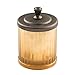mDesign Fluted Bathroom Vanity Storage Organizer Canister Apothecary Jar for Cotton Swabs, Rounds, Balls, Makeup Sponges, Bath Salts - 3 Pack - Amber/Bronze