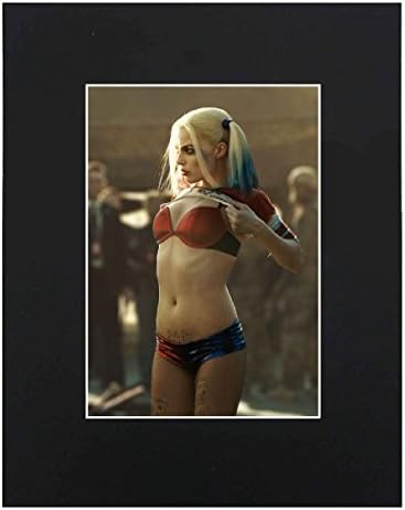 XQArtStudio Harley Quinn Sexy Dope Portrait Movie 8x10 Black Matted Art Artworks Print Paintings Printed Picture Photograph Poster Gift Wall Decor Display Kitchen