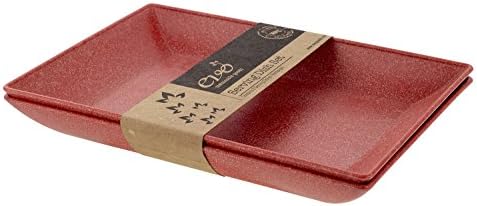 EVO Sustainable Goods Two Piece Serving Dish Set, Red