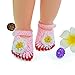 Outop Pink White Flower Baby Newborn Infant Girls Crochet Knit Socks Crib Casual Shoes Prewalker