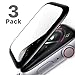 SLEO Screen Protector for New Apple Watch Series 4/5 44mm Screen Protector [3 Pack], Premium Surface Hardness Full Coverage Tempered Glass Screen Protector - Black