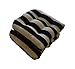 Set of 2 - Universal Tufted U-shape Cushions for Wicker Chair Seat - Black and White Stripe - Indoor / Outdoor