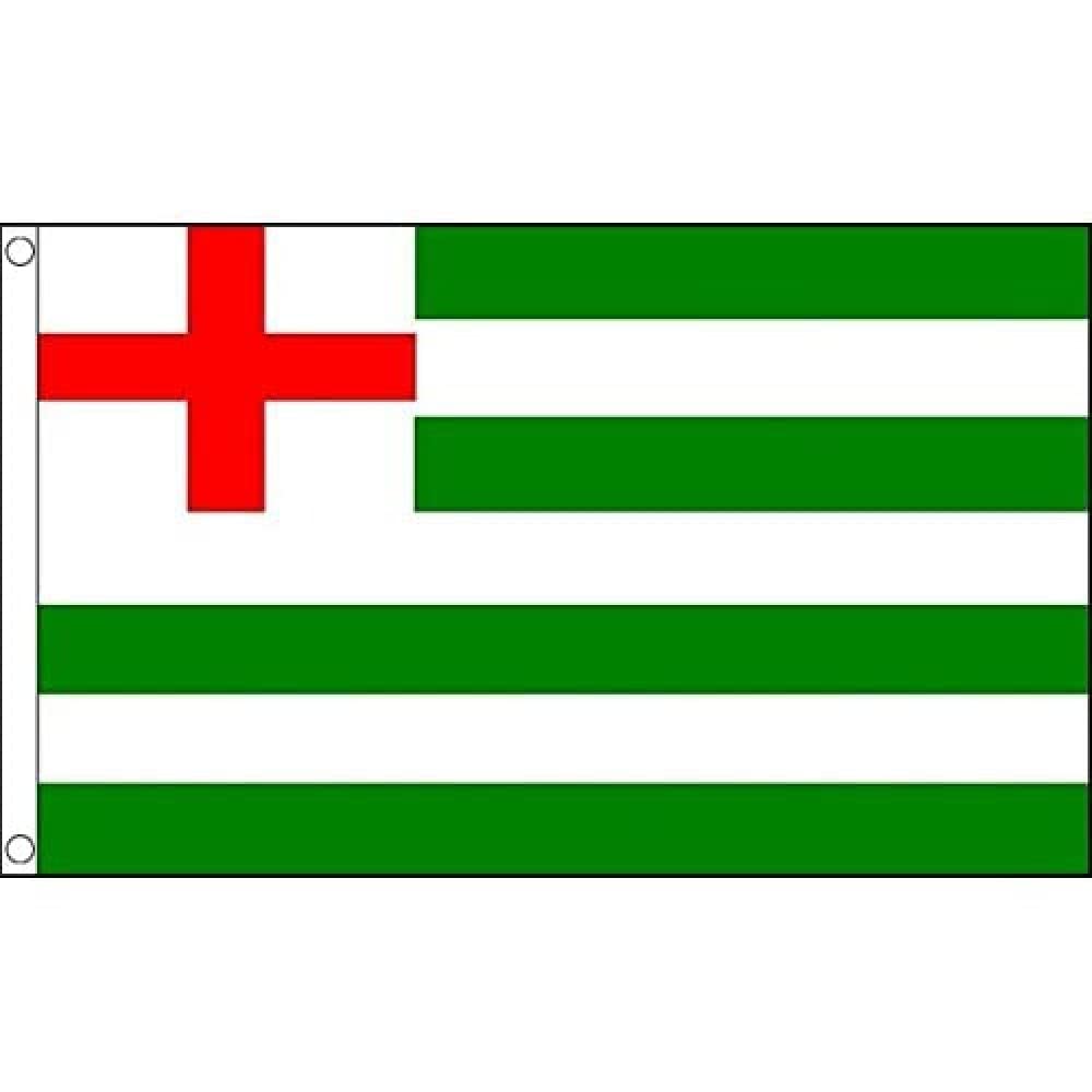AZ FLAG - Striped Ensign Green/White Flag - 3x5 Ft - 100D Polyester Bristish Historic Banner with Two Metal Grommets - Fade Resistant - Vivid Colors - 3' x 5' Feet - 150x90 Cm